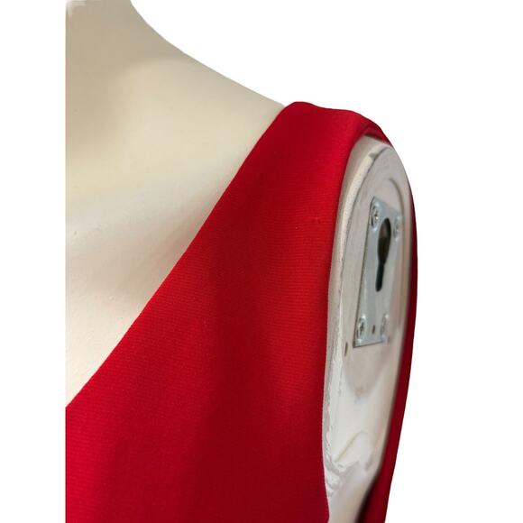 Mac Duggal 26513 Sleeveless Red Jersey Ruched V Neck Gown 4 - Picture 5 of 8